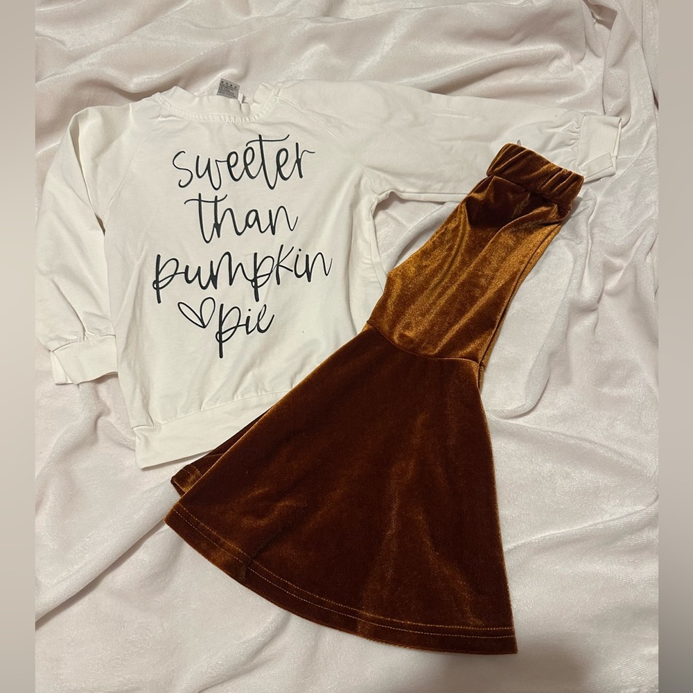 Sweeter thank pumpkin in pie shirt with bell bottoms